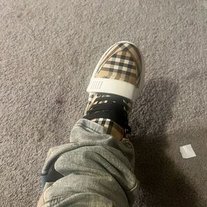 Burberry Checkered Sneakers - Black, White, Tan